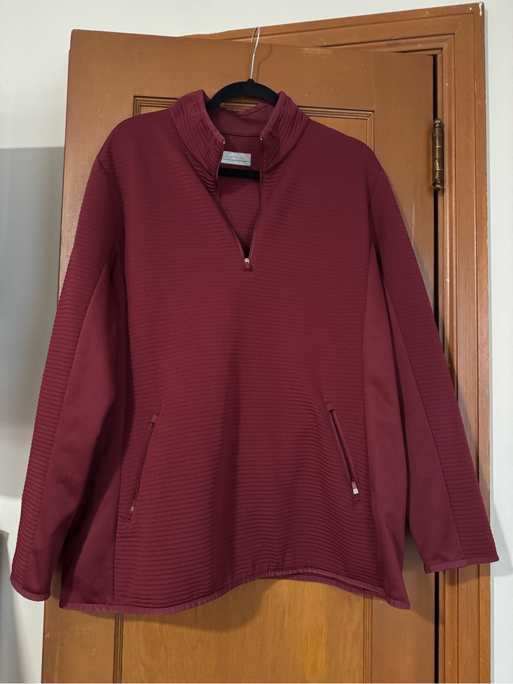 Women’s Callaway Burgundy Quarter-Zip Pullover Sweater